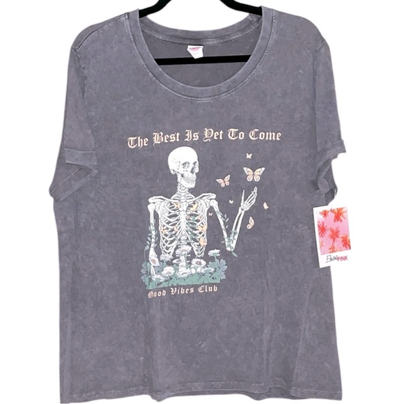 Electric Pink Skeleton Graphic Tee - Picture 4 of 4